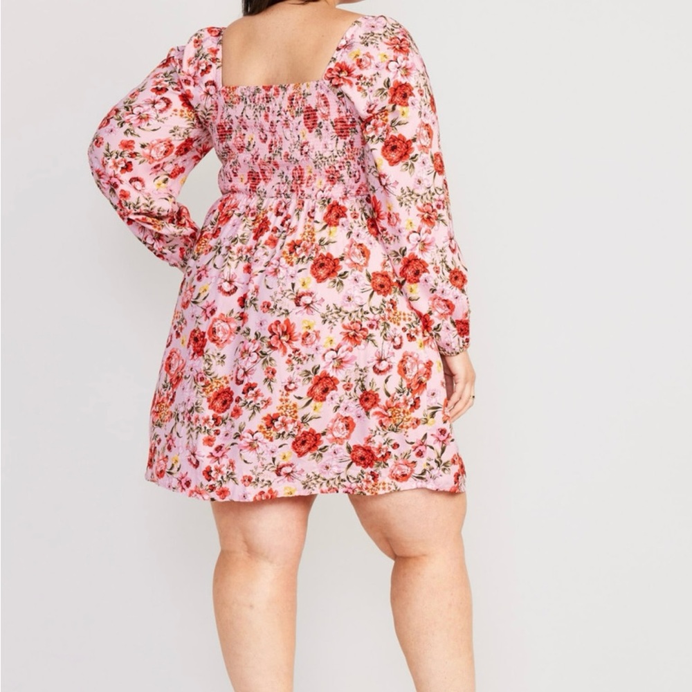 Old Navy Red and Pink Sundress with Bishop Sleeves - Picture 2 of 16